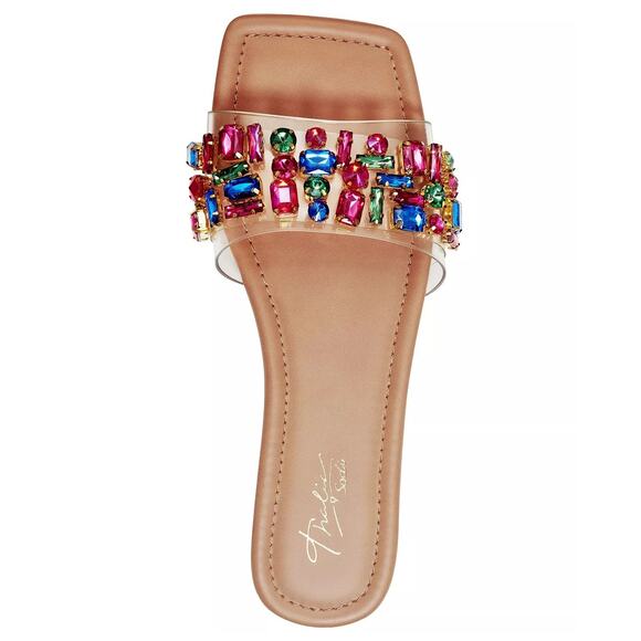 Thalia Sodi Women Embellished Slide Sandals Jillene Size US 6M Clear Multi - Picture 1 of 5